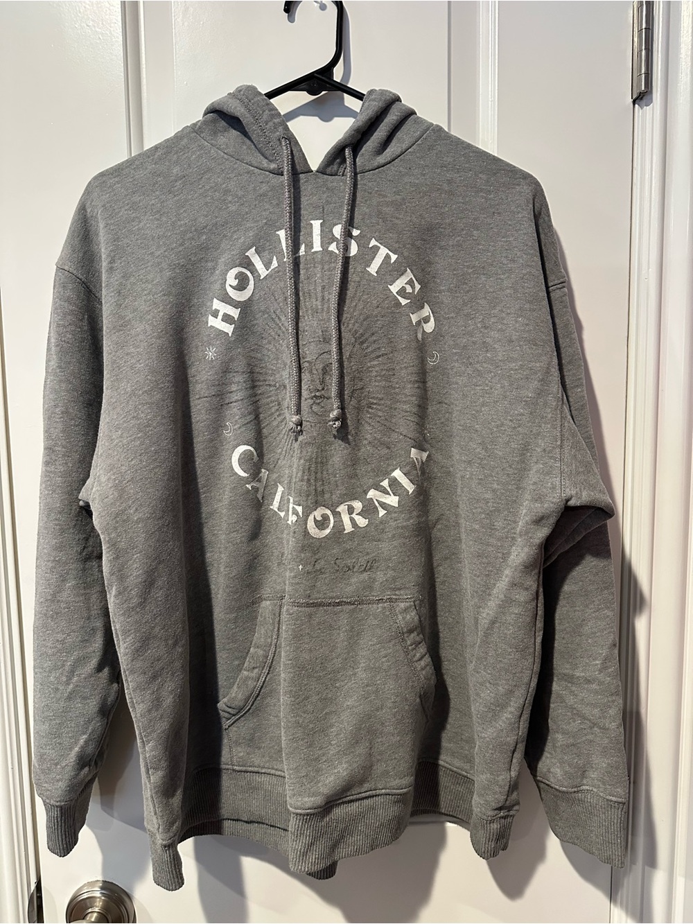 Hollister Gray Pullover Hoodie with White Label